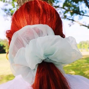 Oversized Organza Scrunchie in Mint Green